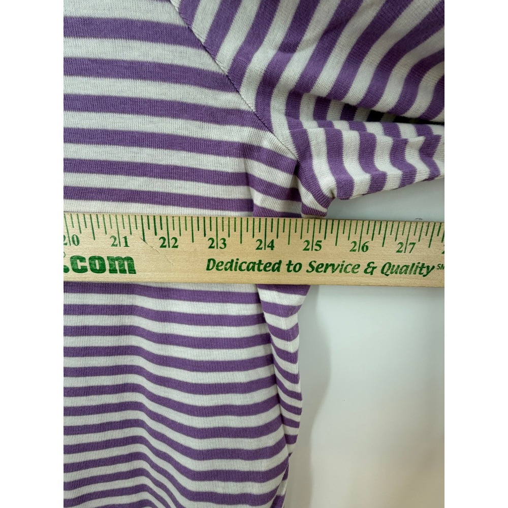 Chaps Boho Tunic Womens 3X Purple White Striped 3/4 Sleeve Y2K Preppy - Picture 11 of 13